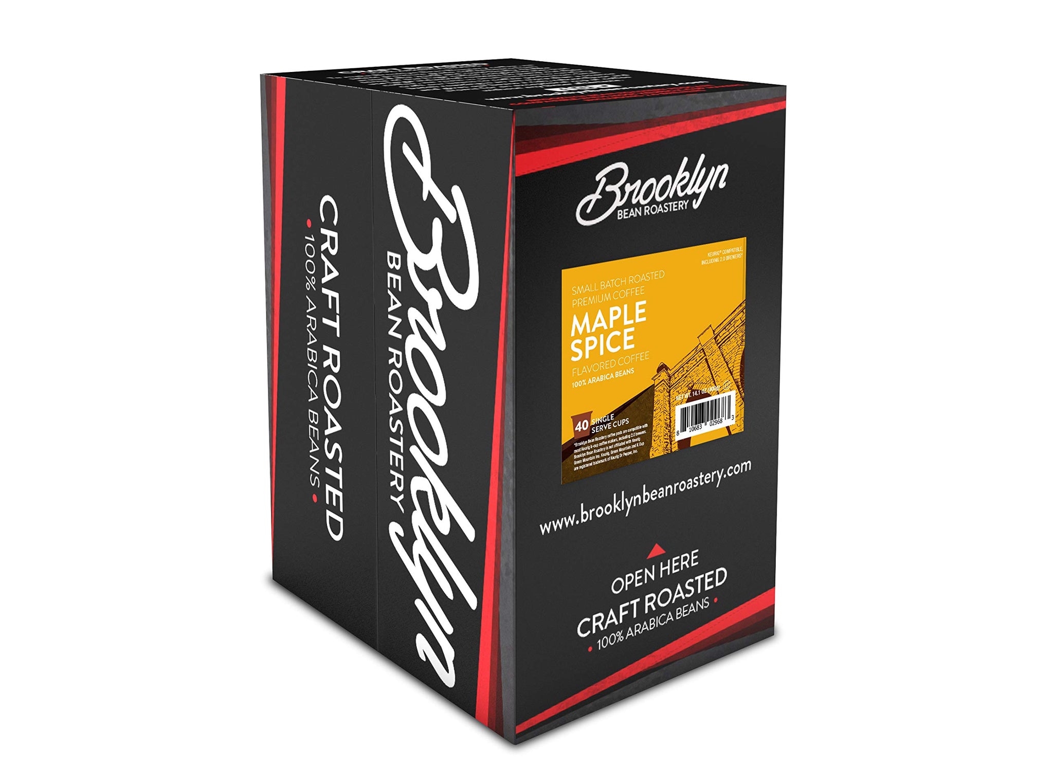 Brooklyn Beans Roastery Coffee Pods, Fall Maple Spice Flavored - Compatible with Keurig K Cup Brewers Including 2.0 Machines, 40 Count