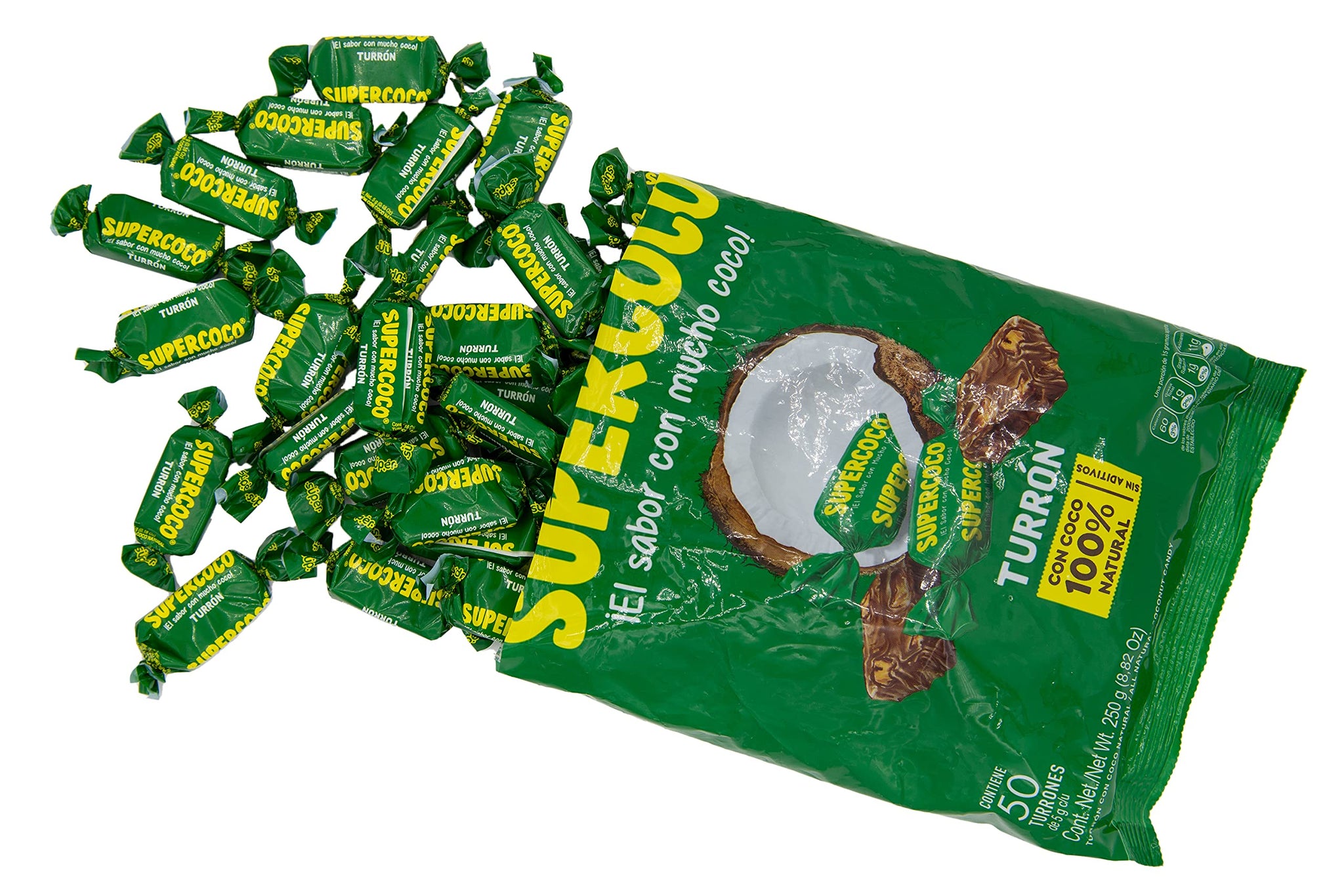 100 Turron Count Candies Bundle - INCLUDES 2 Bags of 50 Turrón Supercoco - Comes in a Despensa Colombiana Bundle - Great to Bring a Little Taste