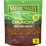 Nature Valley Crunchy Granola, Oats and Dark Chocolate Granola, Resealable Snack Pouch, 16 oz