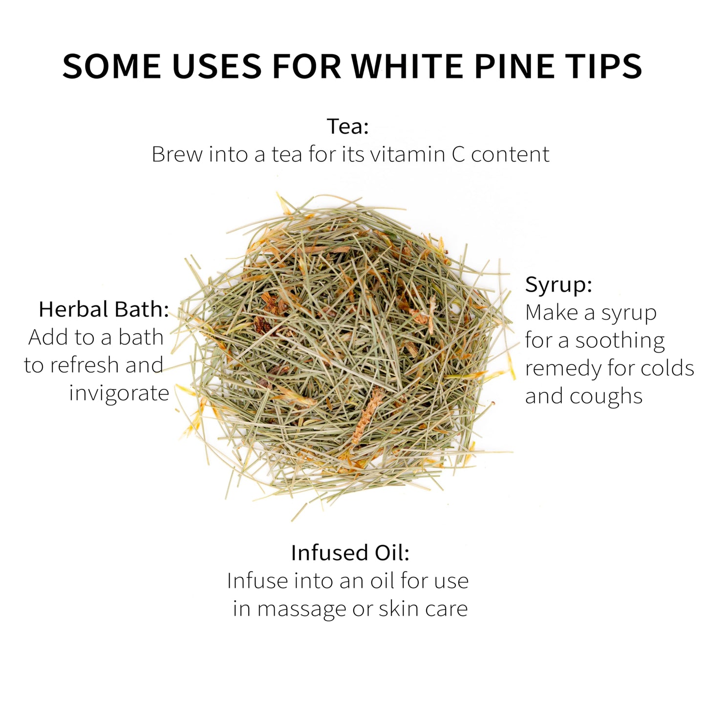 White Pine Needle Tea, Wild-Harvested in Wisconsin | 6.0 oz | 85 Servings | Loose Leaf | Herbal Tea & Medicinal Herbs | Regenerative Farming | Single