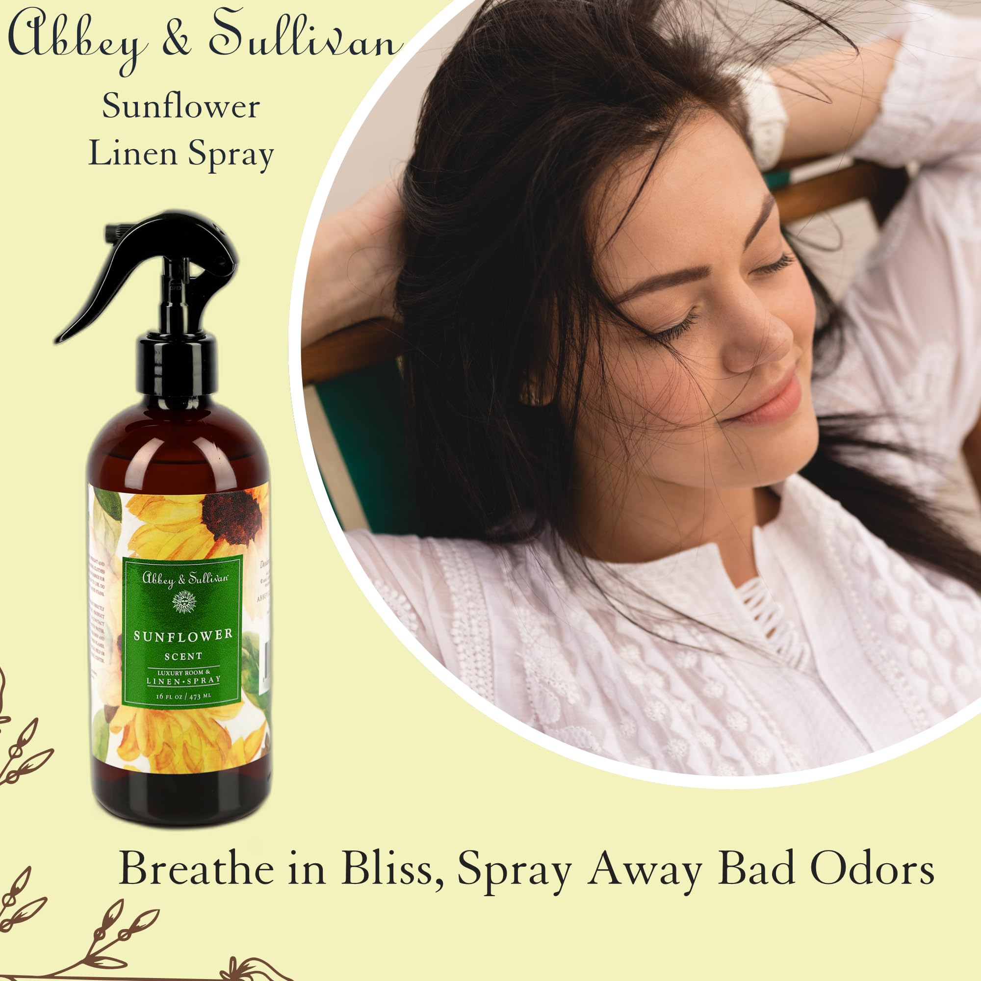 Abbey & Sullivan Linen Spray, Sunflower, 16 oz.
