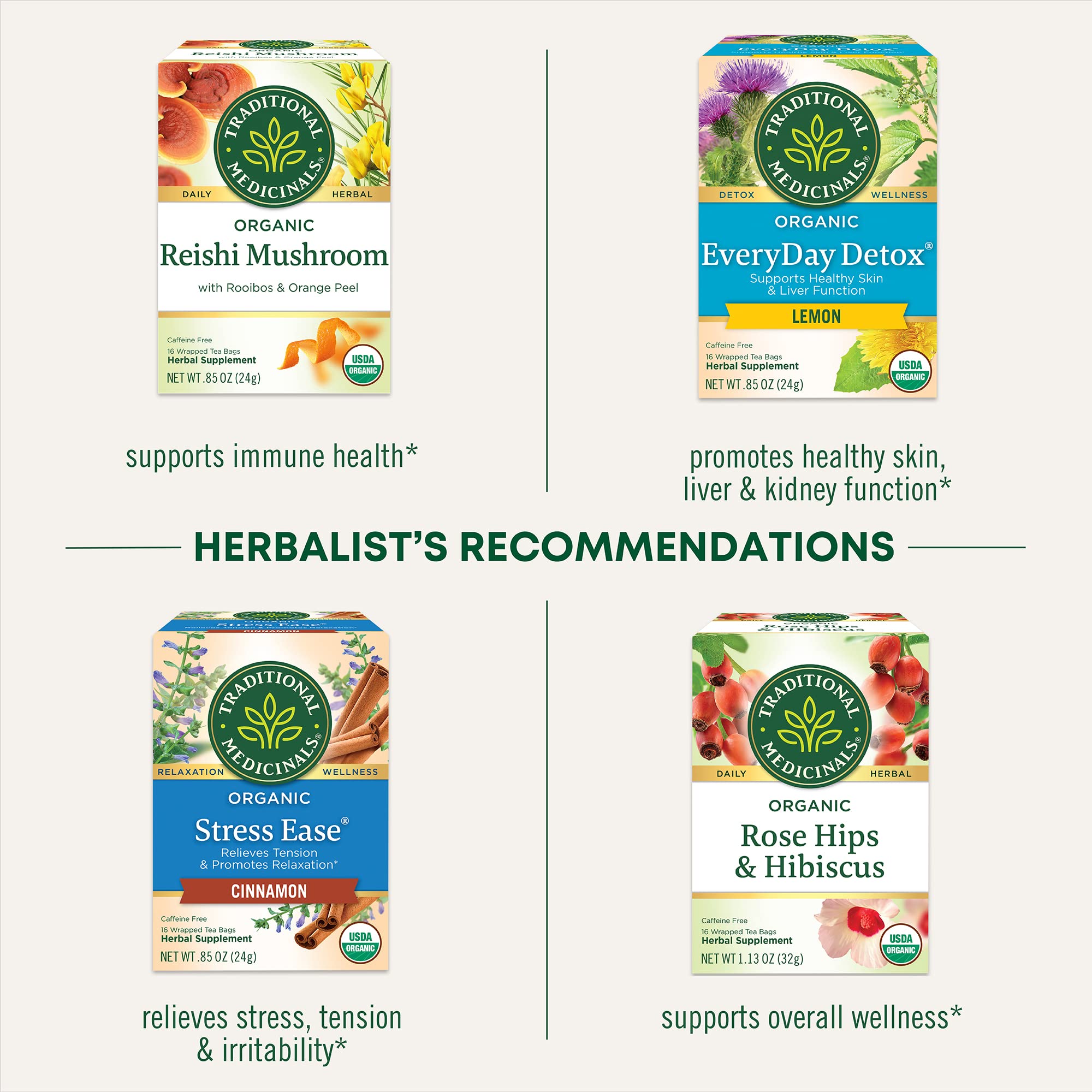 Traditional Medicinals Organic, Nettle Tea - Supports Joint Health & Overall Wellness with Stinging Nettle - Kosher, Non-GMO, Caffeine-Free