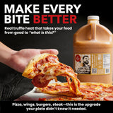 CAPTAIN DEMO's BIG TRUFFLE Red Hot Pepper Sauce - 1 Gallon Bottle, Gourmet Hot Sauce Withb Black & White Truffle Oil, Garlic, Hot Honey Heat - Never