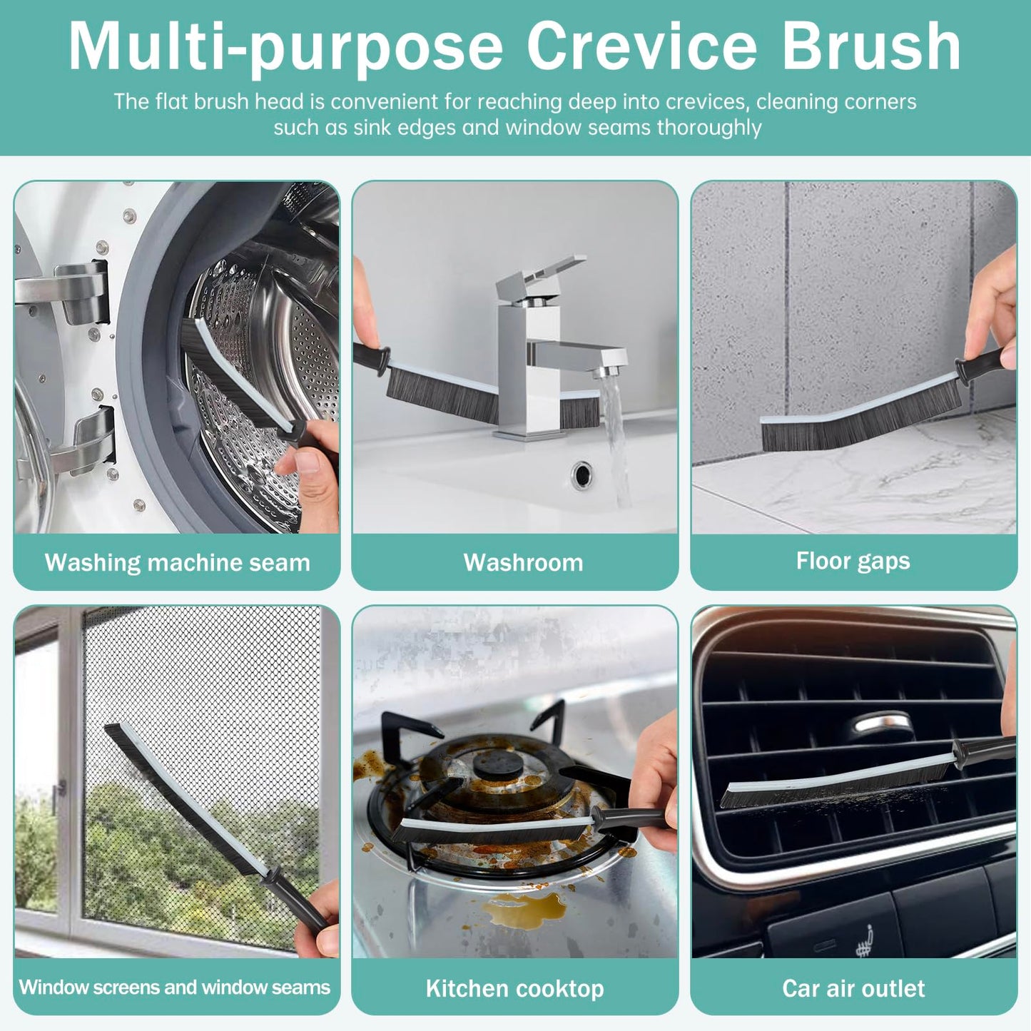 Crevice Cleaning Brush?Hard-Bristled Grout Brush?2026 New Multifunctional Gap Cleaning Brush Tool?Dead Corners Brushes for Bathroom Kitchen Tiles