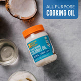 BetterBody Foods Organic Refined Coconut Oil, 15.5 Fl Oz, All Purpose Oil for Cooking, Baking, Hair and Skin Care
