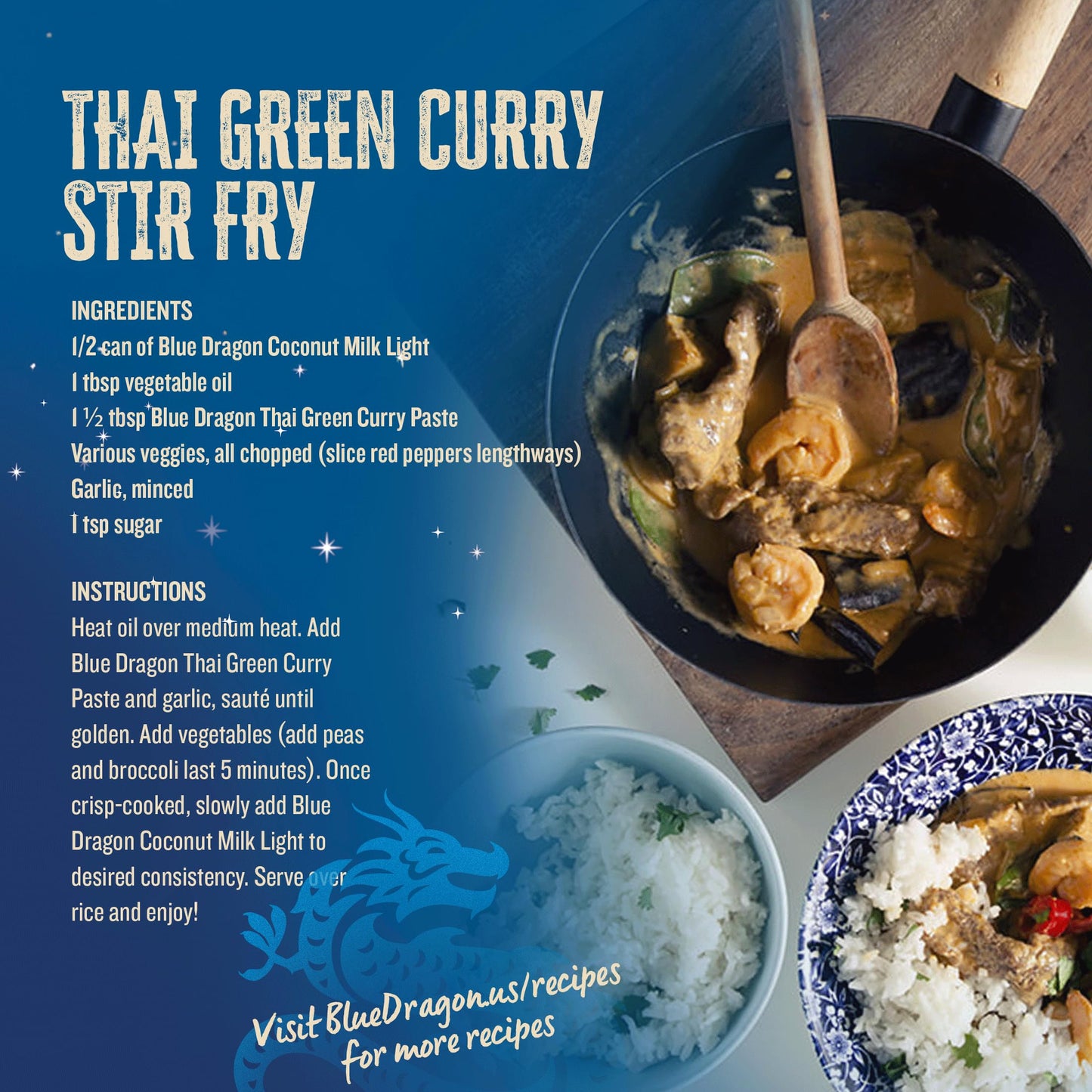 Blue Dragon Thai Green Curry Paste - 10.2oz Jar (Pack of 3) - No Artificial Flavors - Made w/Green Chilies, Kaffir Lime Leaves & Lemongrass