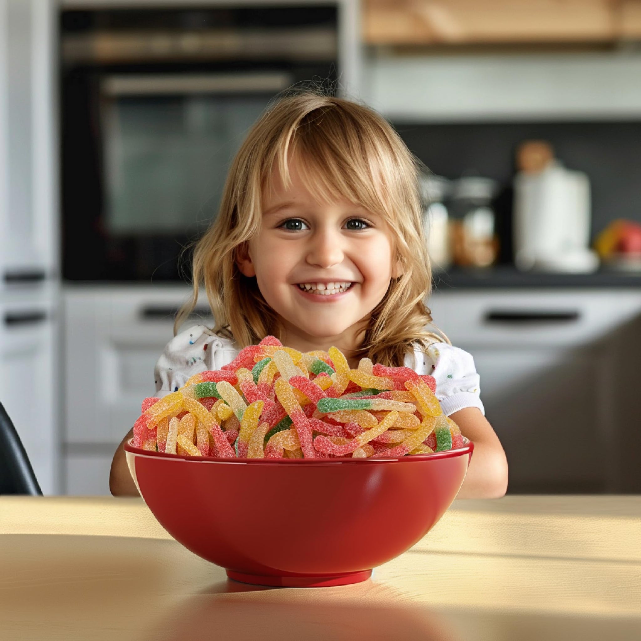 Sour Gummy Worms Candy | 2-Pound Bag | Assorted Fruit Flavored Chewy Candy | Bulk Sour Gummies for Snacking, Party Favors, Goodie Bags, and Dessert