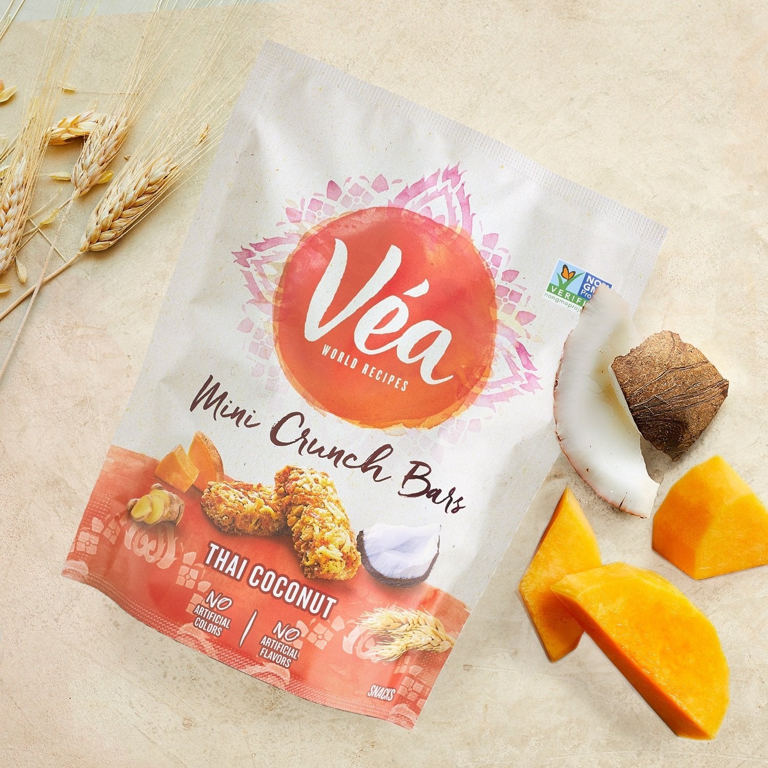 Vea Snacks Mini Crunch Bars, Thai Coconut, 5 Ounce