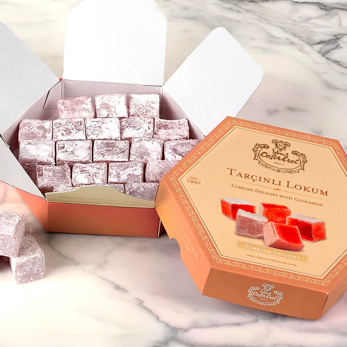 Cafer Erol Warm Cinnamon Turkish Delight, 12.35 oz (350g)