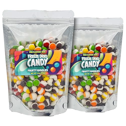Freeze Dried Candy Fruit Crunch Giggles Treats- Original Fruit Flavors 2 Count 6oz each