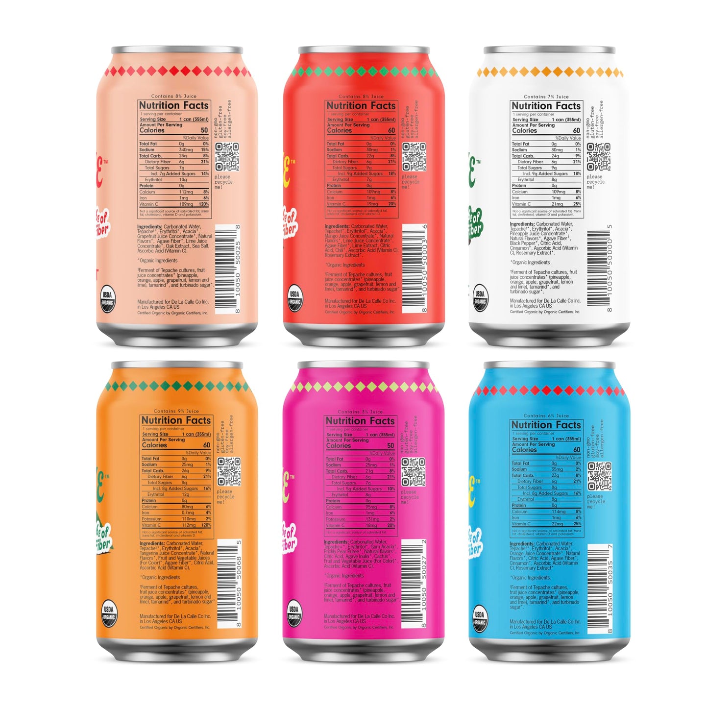 De La Calle Tepache - Mixta Variety Pack - Modern Mexican Soda - Craft Fermented Pineapple Sparkling Beverage - Certified Organic, Non-Alcoholic