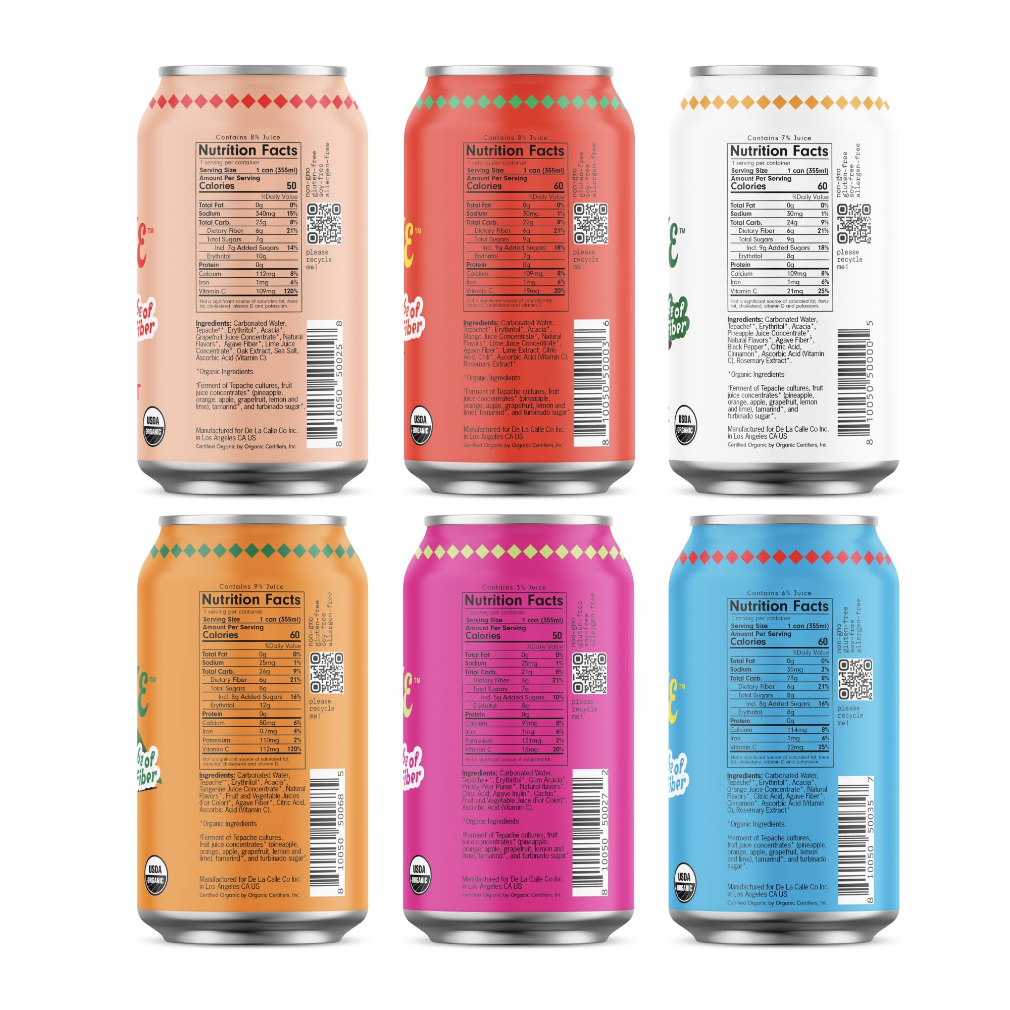 De La Calle Tepache - Mixta Variety Pack - Modern Mexican Soda - Craft Fermented Pineapple Sparkling Beverage - Certified Organic, Non-Alcoholic