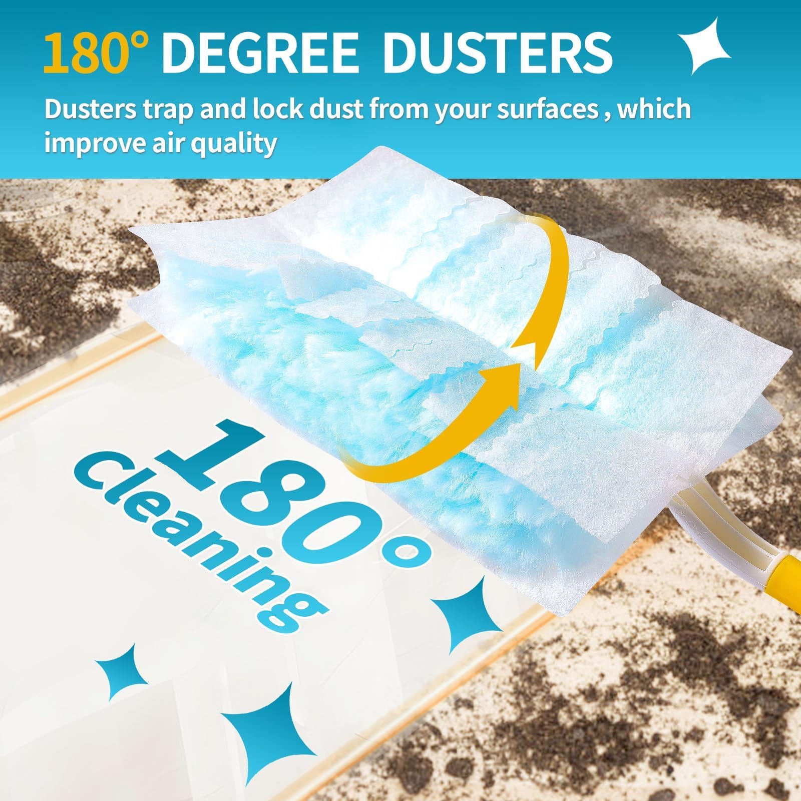 FURCIELOS Disposable Microfiber Feather Duster Refills, Multi-Surface Duster Compatible with Swiffer Dusters Handle, 60 Count, Unscented