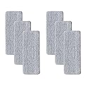 True & Tidy 6pc Replacement Microfiber Mop Pad Set for BUCKET-900 TrueClean Mop and Bucket with Pump System, Machine Washable up to 100x, 13in x 5in