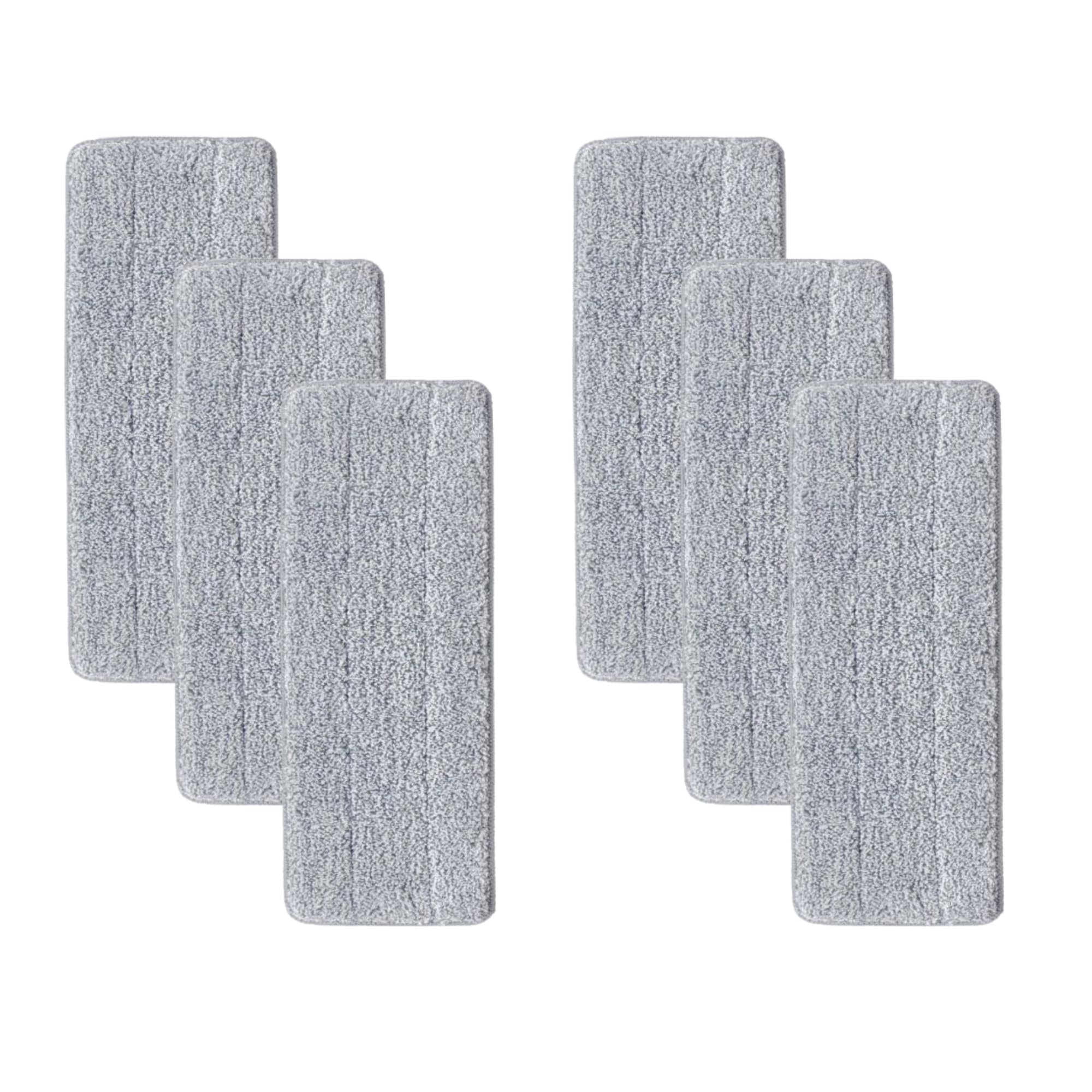 True & Tidy 6pc Replacement Microfiber Mop Pad Set for BUCKET-900 TrueClean Mop and Bucket with Pump System, Machine Washable up to 100x, 13in x 5in