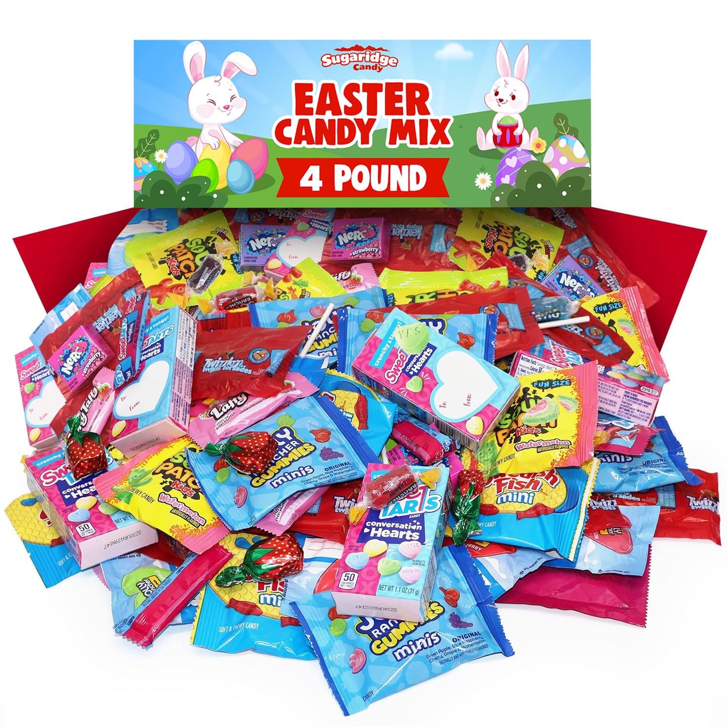 Bulk Easter Candy Individually Wrapped - 4 Pound Assorted Mixed Candy Variety Pack, Festive Easter Candies for Egg Hunts & Treats - Approx 200 Pieces