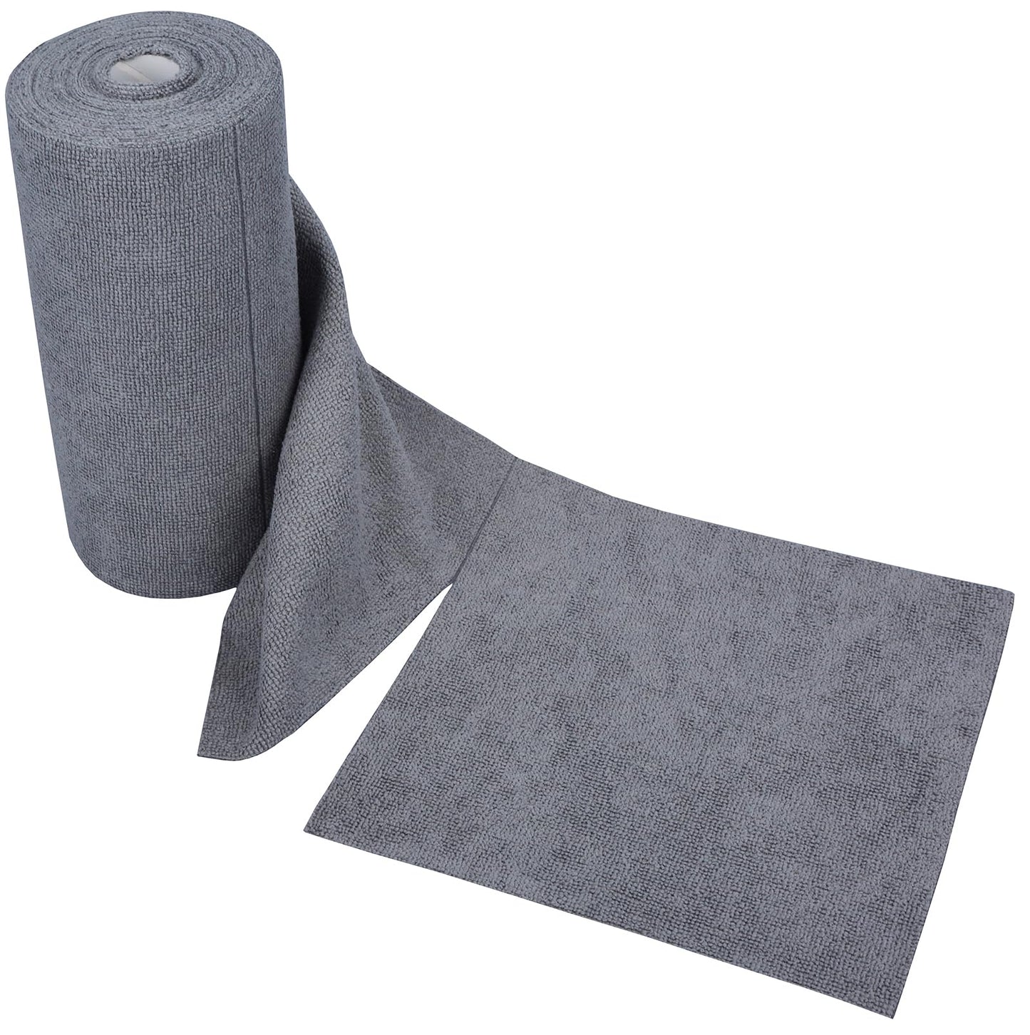MAYOUTH Microfiber Cleaning Cloths Roll 50-Pack Reusable Paper Towels for Car Wash Supplies Ultra Absorbent Kitchen Dish Rags House Window Cleaning