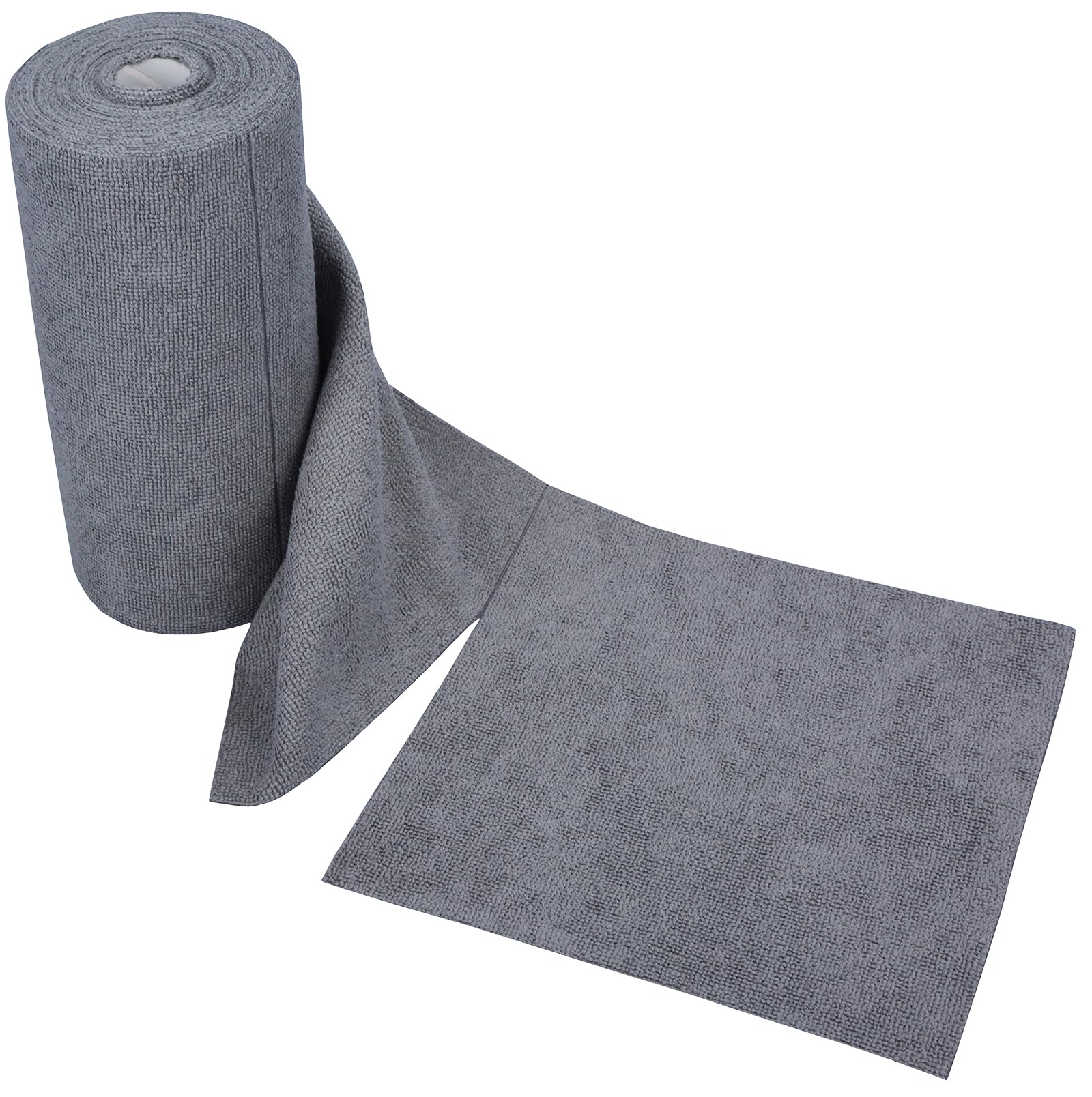 MAYOUTH Microfiber Cleaning Cloths Roll 50-Pack Reusable Paper Towels for Car Wash Supplies Ultra Absorbent Kitchen Dish Rags House Window Cleaning
