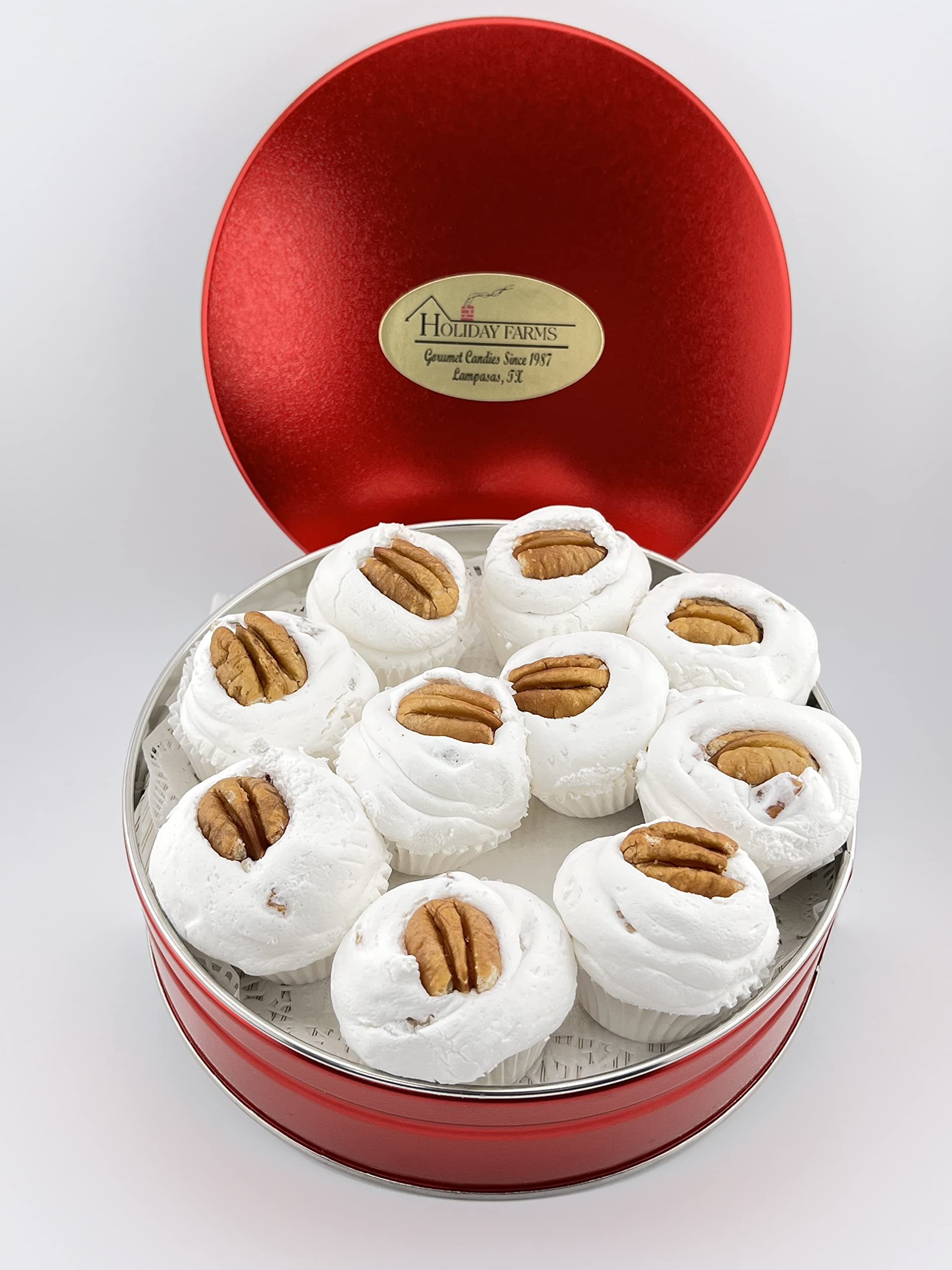 Small Divinity Gift Tin (With Pecans) 10-12 pieces, Old Fashioned Divinity, Just Like Home Made