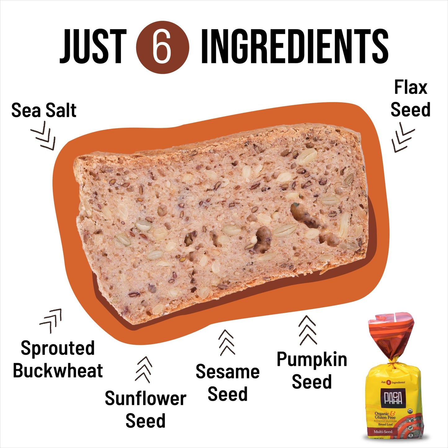 Pacha Organic Multiseed Buckwheat Sourdough, 22 OZ