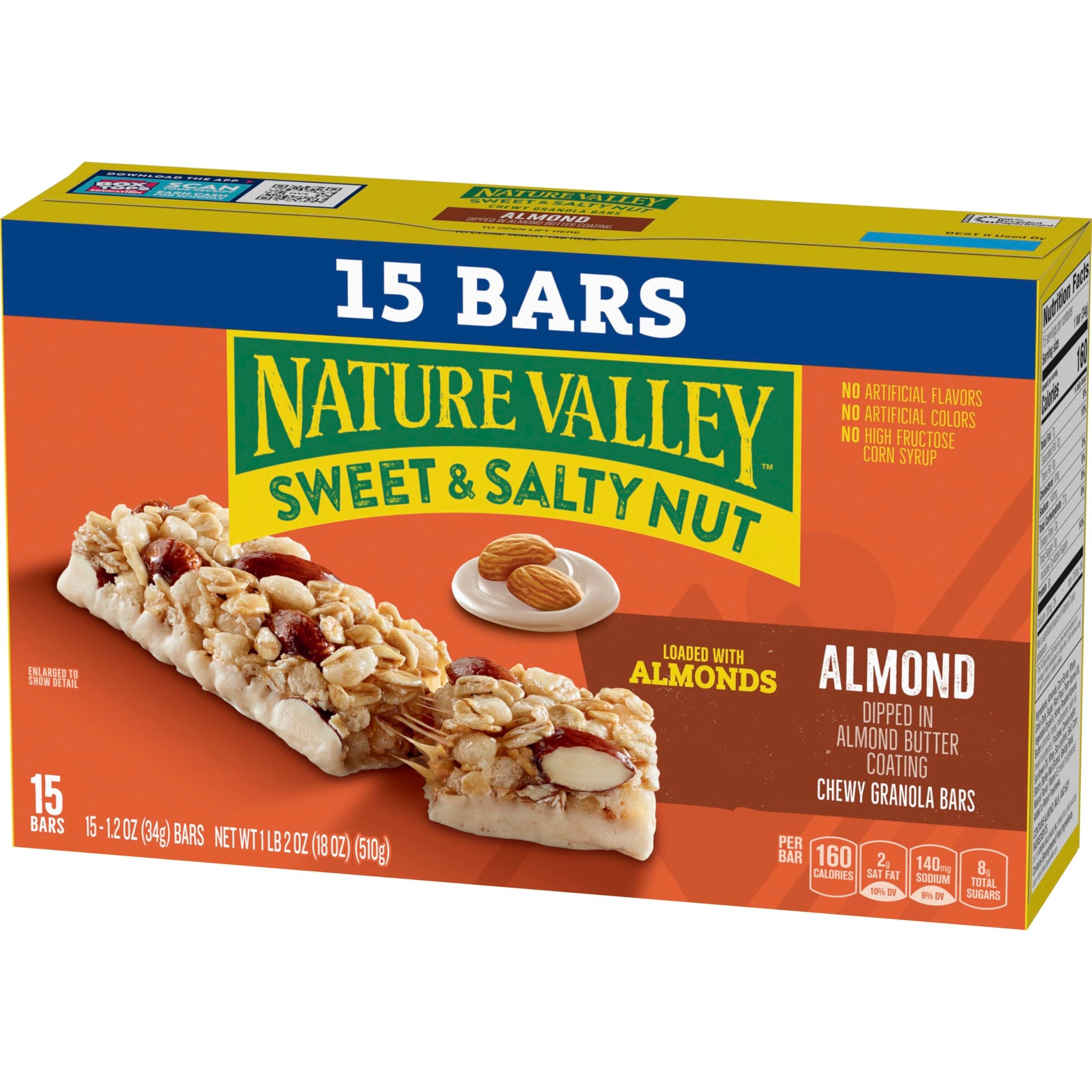 Nature Valley Sweet and Salty Nut Granola Bars, Almond, 15 Bars, 18 oz