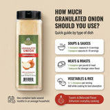 Good Tierra Granulated Onion 22 oz - Dehydrated Onion Powder for Cooking, All Purpose Seasoning, Culinary Gourmet Spice (6 Pack)