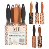 5pc Brown Mini Lint Roller Value Pack - Colorful Compact Rollers for Travel | Pet Hair & Lint Remover for Clothing & Household Use | Portable