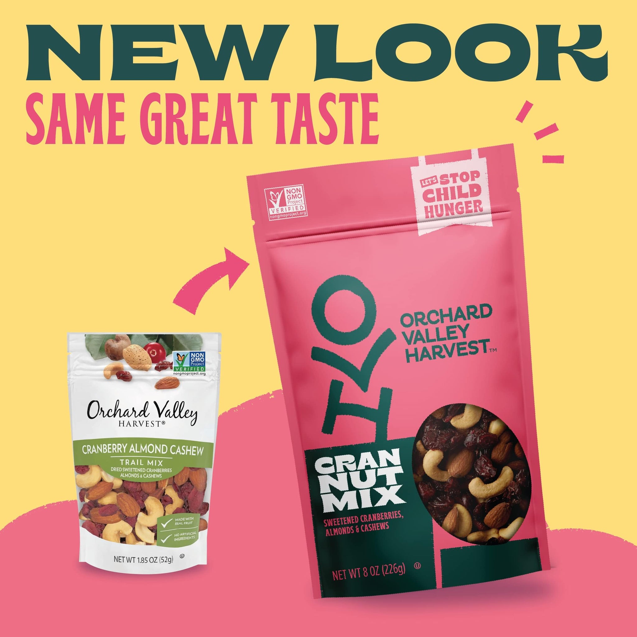 Orchard Valley Harvest Cran Nut Trail Mix, 1oz Bags (Pack of 8), Sweetened Cranberries, Almonds, Cashews, Gluten Free, Trail Mix Individual Packs