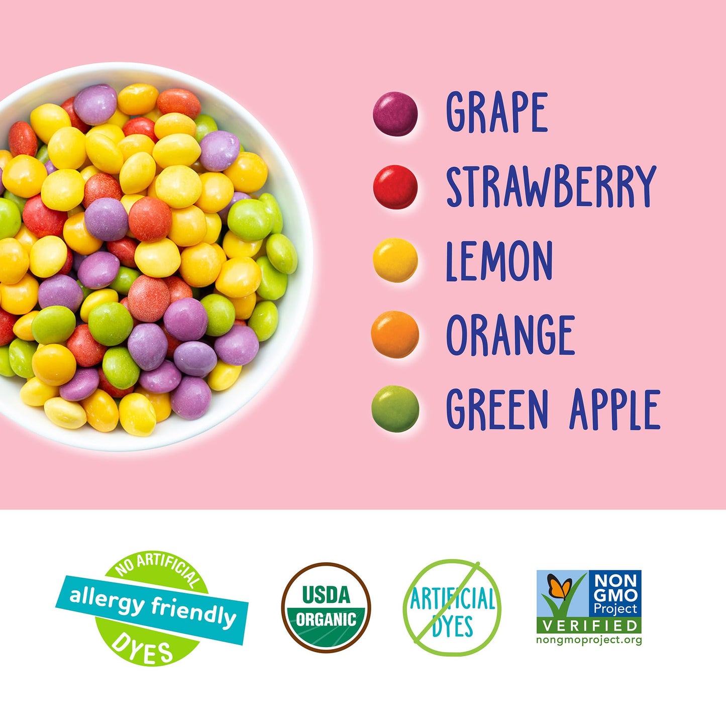 YumEarth Organic Giggles Chewy Candy - Allergy Friendly, No Artificial Dyes, Non GMO, Gluten Free, Fruit Flavored, Vegan Candy Snacks 0.5 oz (Box