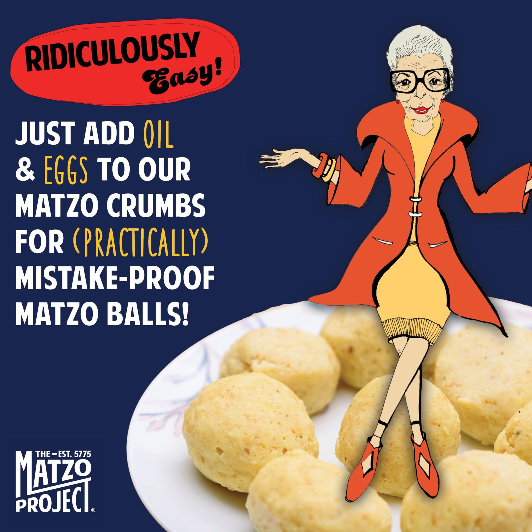 The Matzo Project Matzo Ball Soup Mix Kit, Natural Vegetarian Matzo Ball Mix, No MSG, Nut Free, 4.5oz Boxes, Kosher but NOT Kosher for Passover