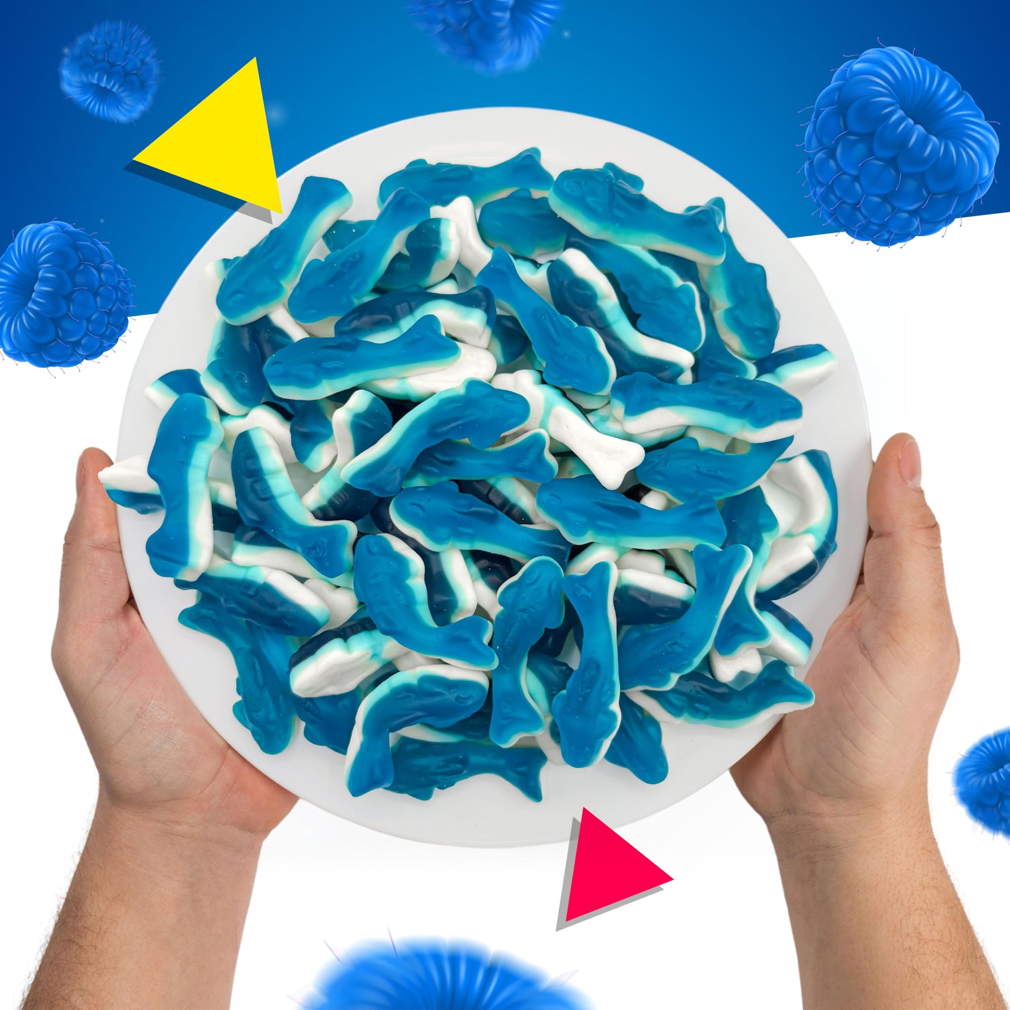 Blue Gummy Sharks Candy | 1 Pound Bag | Shark Gummies | Blue Candy for Buffets, Decorative Jars, Goodie Bags, and Themed Events | Blue Raspberry