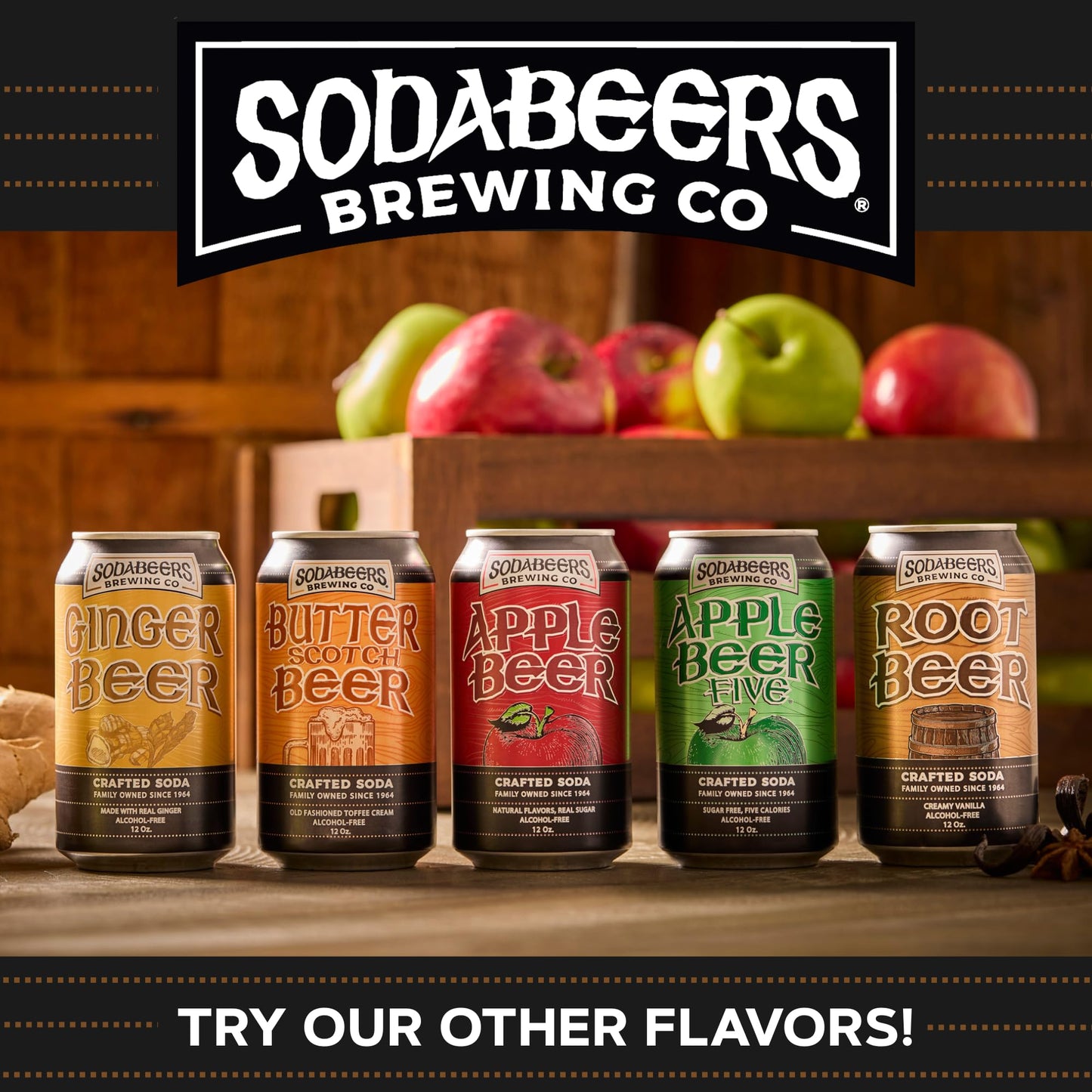 Root Beer | SodaBeers Brewing Co | Alcohol-Free, Gluten-Free Crafted Sodas Made With Natural Flavors and Real Sugar, Refreshing Fruit Beverages (12