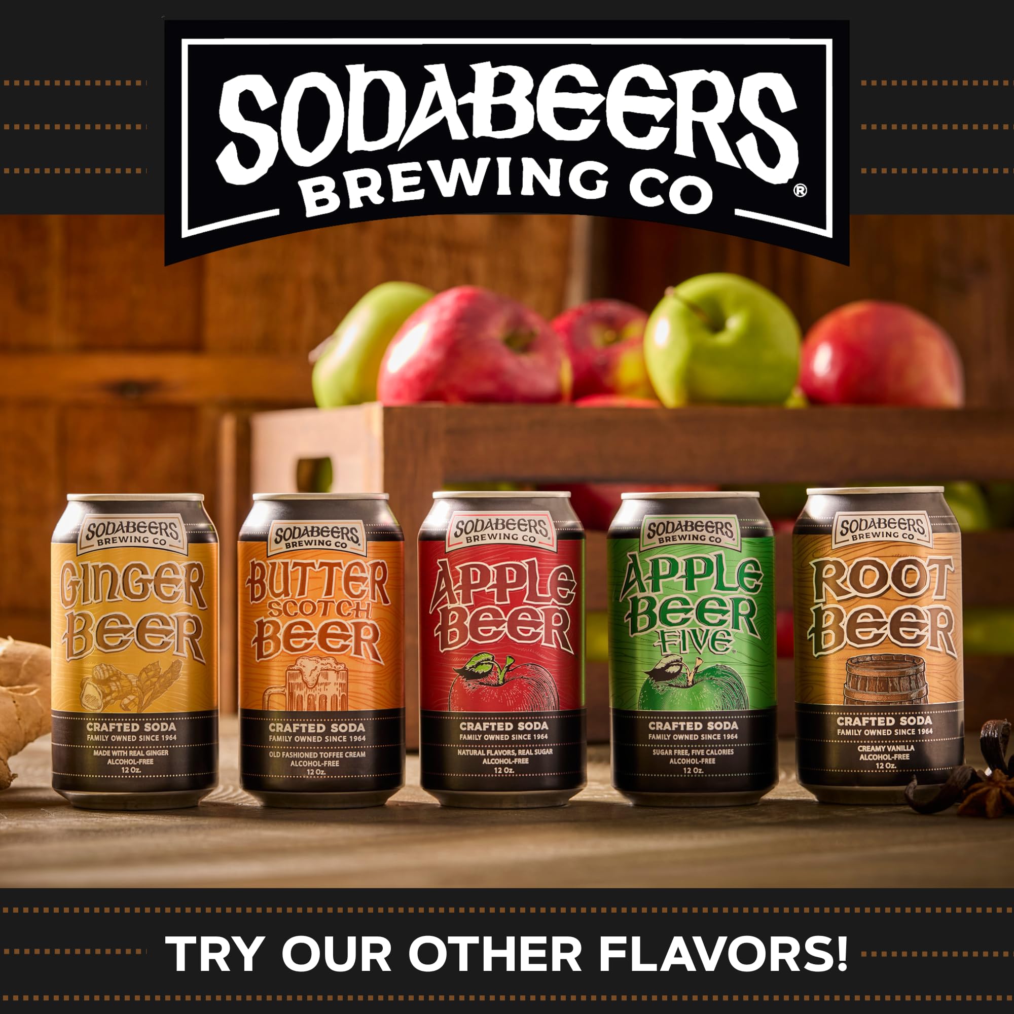 Root Beer | SodaBeers Brewing Co | Alcohol-Free, Gluten-Free Crafted Sodas Made With Natural Flavors and Real Sugar, Refreshing Fruit Beverages (12