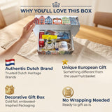 deReuze Netherlands Snack Box Including European Ground Coffee Candy and Wafer Cookies Breath Mints Snack Pack with Gezellig Mug Imported Dutch Gift