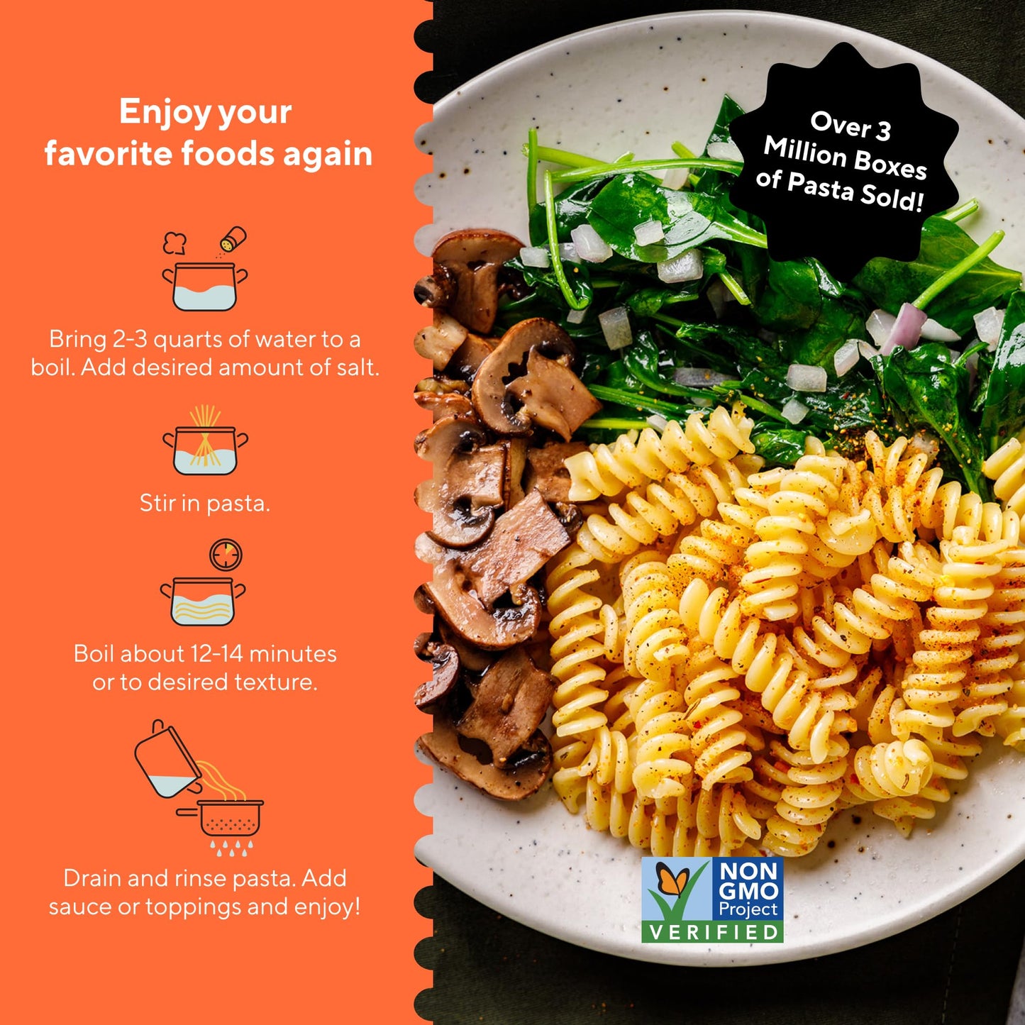 Fiber Gourmet Light Rotini Keto Pasta - Low Net Carb Pasta with High Fiber, 56% Fewer Net Carbs, 110 Calories, Non-GMO Italian Made, Kosher Certified