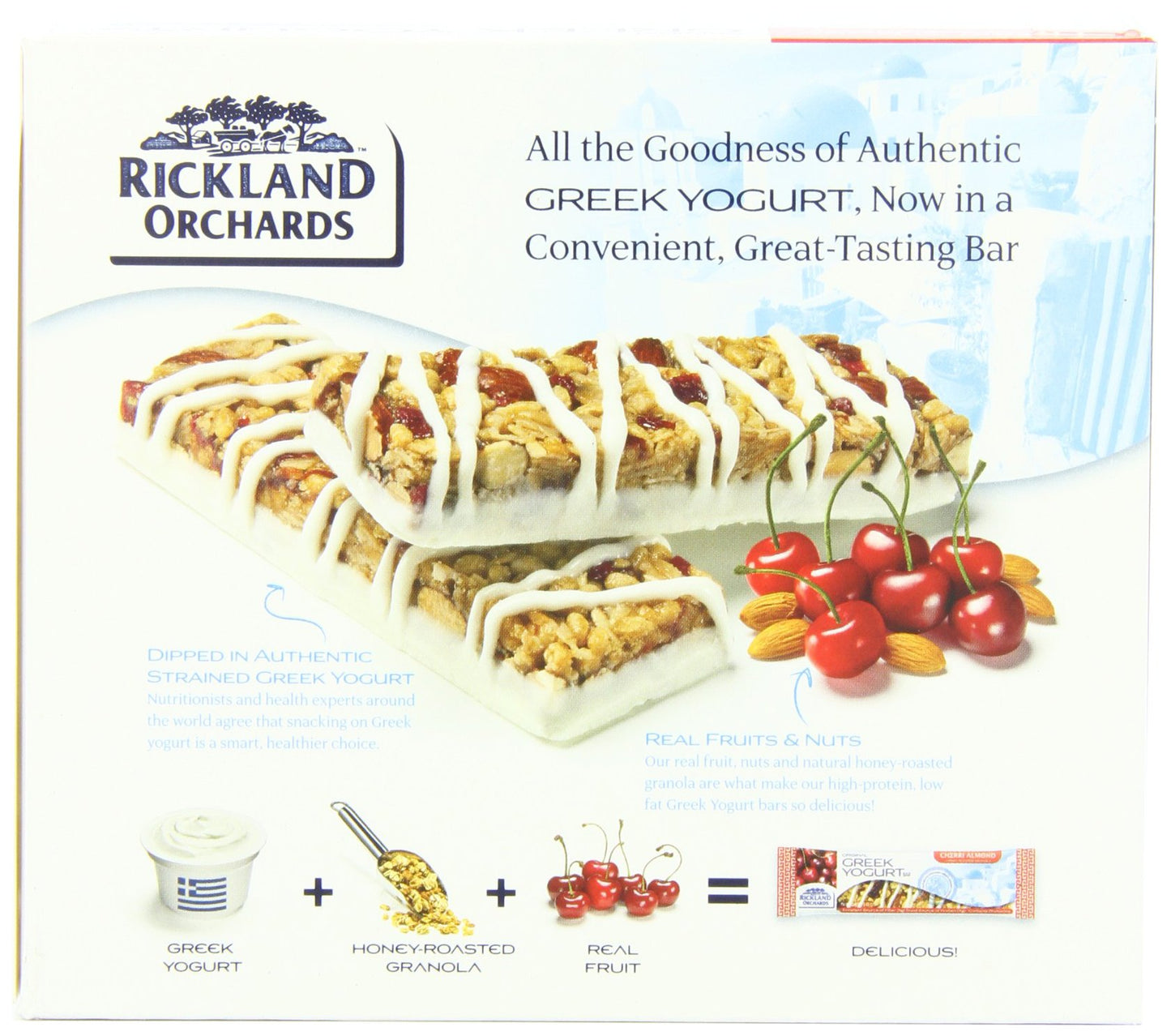 Rickland Orchards Greek Yogurt Covered Granola Bar, Cherri Almond, 1.4 Ounce, 5 Count