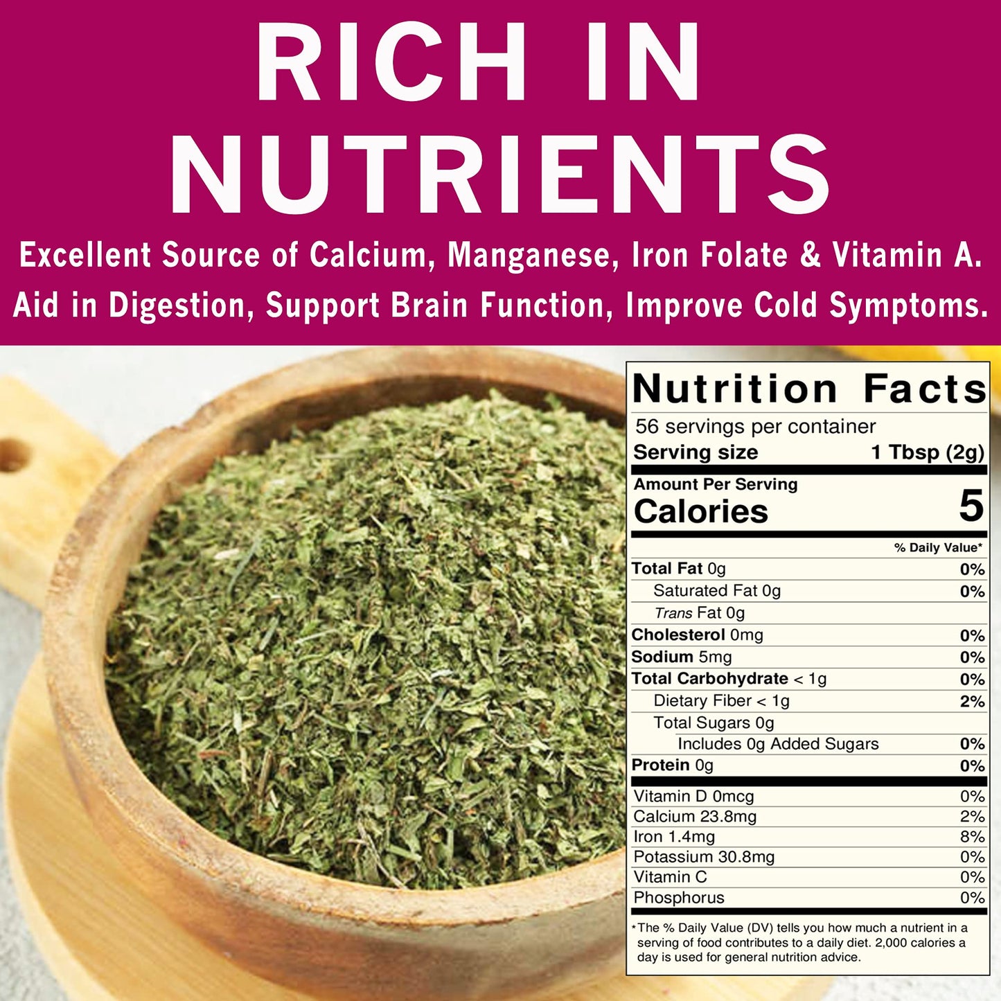Spices Village Dried Mint for Cooking, Mint Spice Great for Loose Leaf Tea, 2 oz, Dried Mint Seasoning,- Kosher, Gluten Free, Non GMO, Resealable Bulk