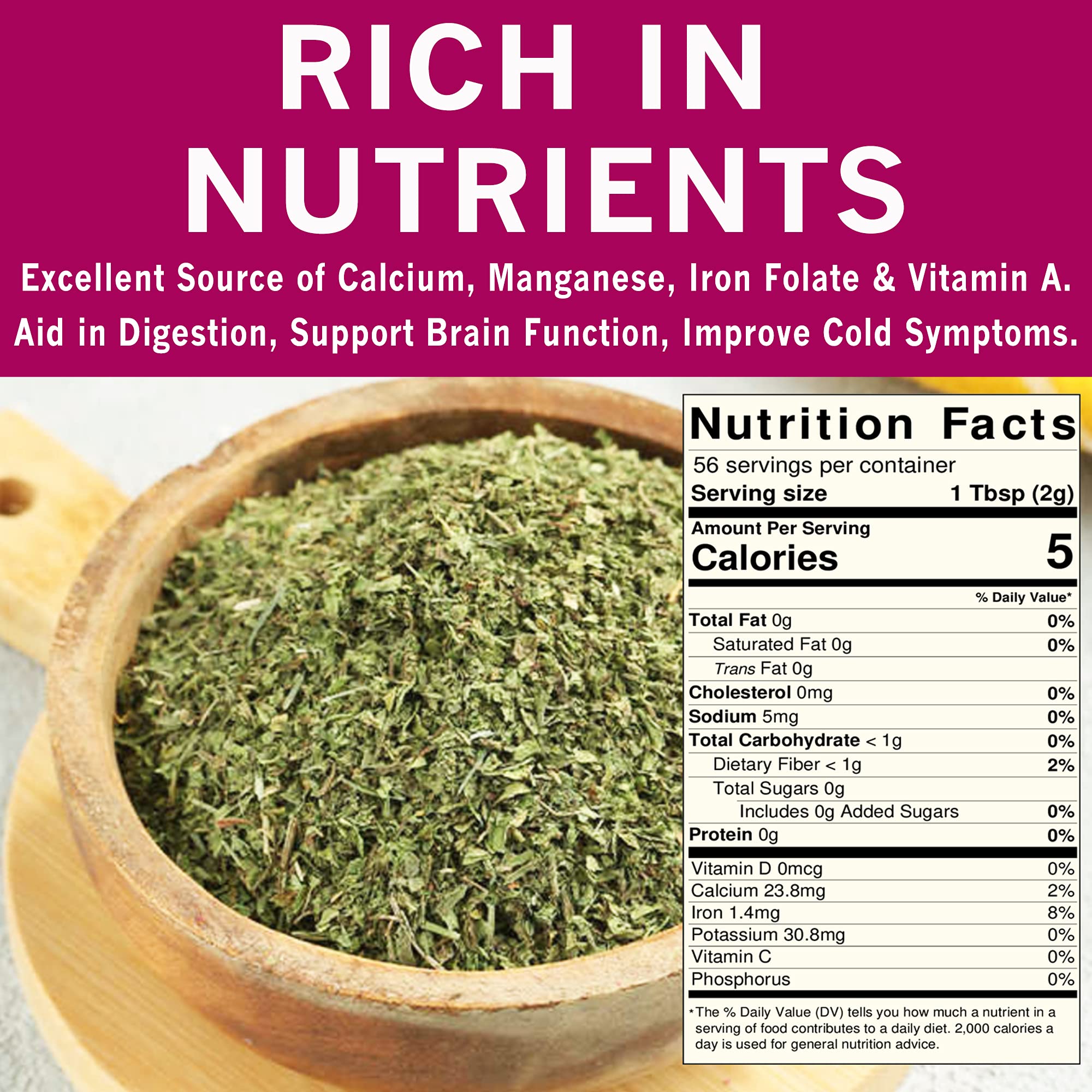 Spices Village Dried Mint for Cooking, Mint Spice Great for Loose Leaf Tea, 2 oz, Dried Mint Seasoning,- Kosher, Gluten Free, Non GMO, Resealable Bulk