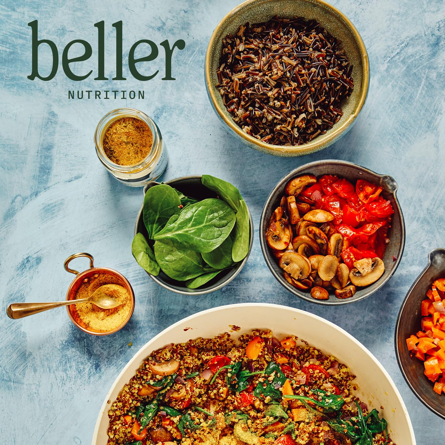 Beller Nutrition Vegitude Power | 1.4 oz | Organic Onion Powder & Garlic Powder No Salt Seasoning Spice Blend with Tumeric & Parsley | All-In-One