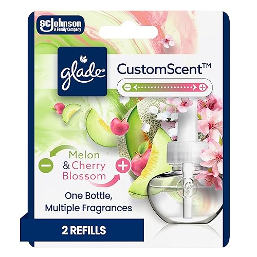Glade PlugIns Refills with CustomScent Technology, Melon & Cherry Blossom, 2 Refills