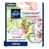 Glade PlugIns Refills with CustomScent Technology, Melon & Cherry Blossom, 2 Refills