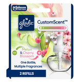 Glade PlugIns Refills with CustomScent Technology, Melon & Cherry Blossom, 2 Refills
