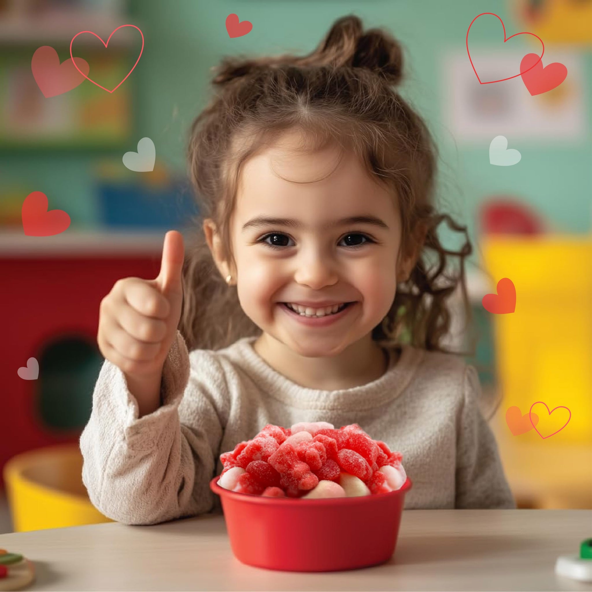 Gummy Candy Mix | 2-Pound Bag | Red & Pink Candy Assortment | Cherry Jelly Hearts, Tutti-Frutti Gummi Bears, Puffy Strawberry Gummies | Chewy Treats