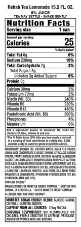 Monster Rehab Tea + Lemonade + Energy, Energy Drink 15.5 Ounce