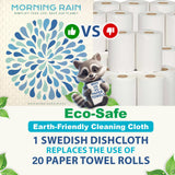 MorningRain Swedish Cloths for Kitchen, 7 Pack Watercolor Dish Towels, Washable Paper Towels, Non-Scratch Cellulose Sponge Cloths, No Odor