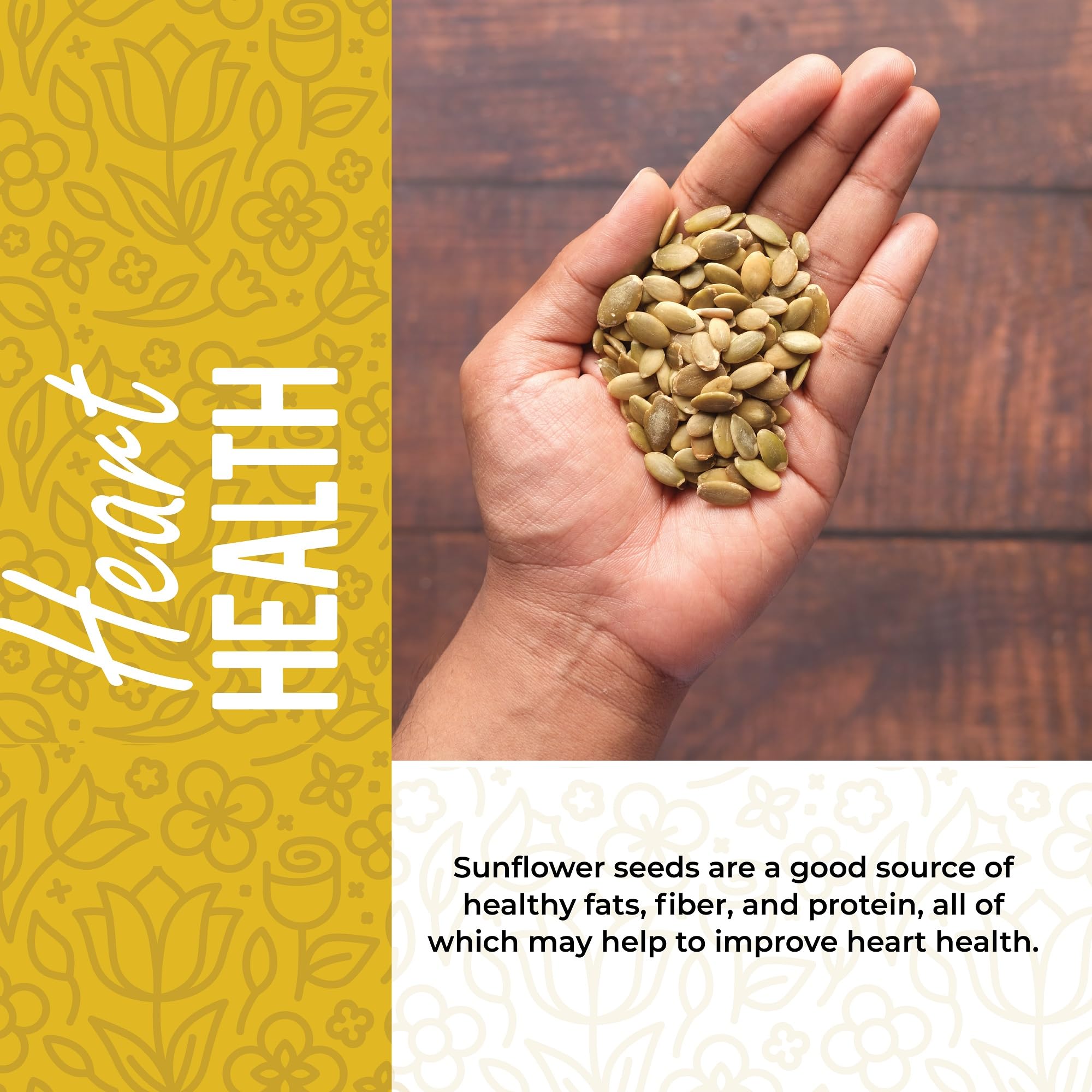 Sunflower Seeds Raw 2lbs - Unsalted Sunflower Seeds to Eat - Shelled Sunflower Seeds Bulk - Sun Flower Seeds for Eating - Sunflower Kernels - Raw