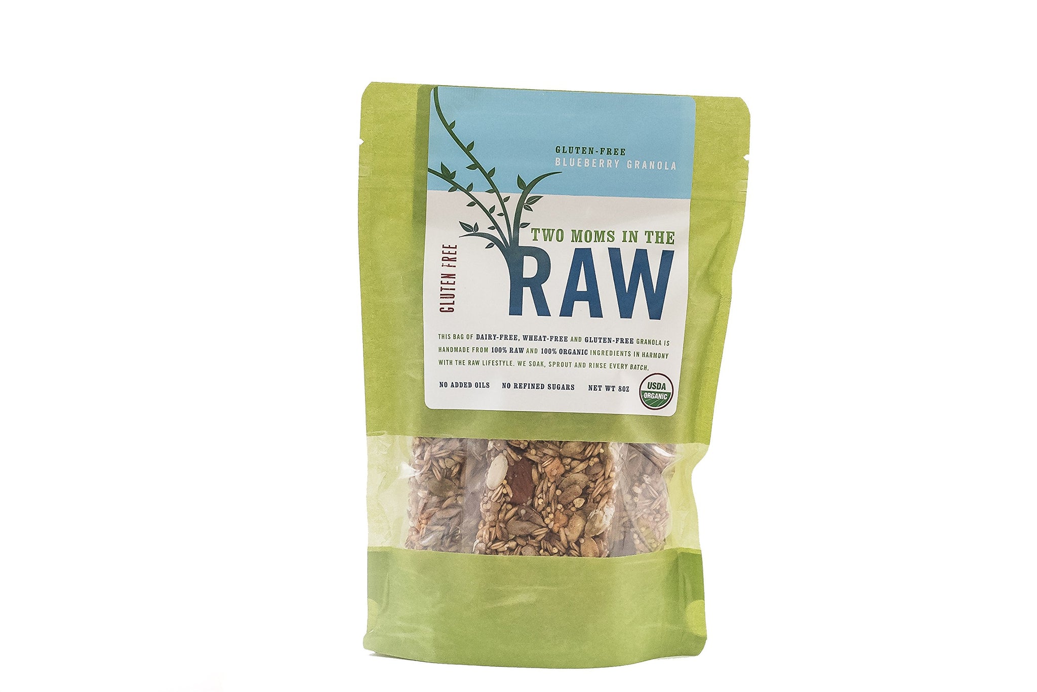 2 MOMS IN THE RAW GRANOLA BLUEBRY, 8 OZ