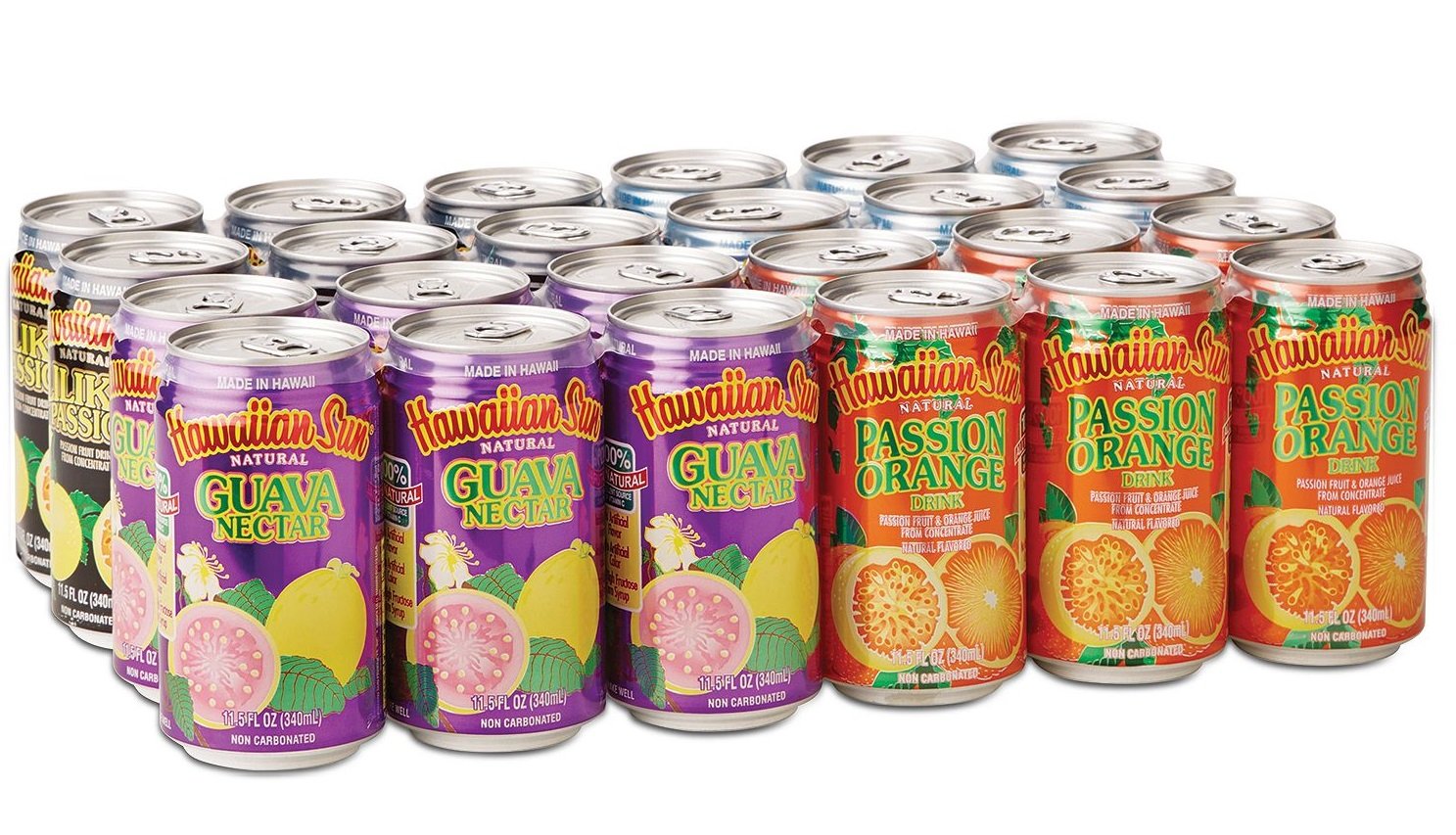 Hawaiian Sun Tropical Fruit Drinks 11.5 fl oz Cans (Variety Pack, 24 Cans)