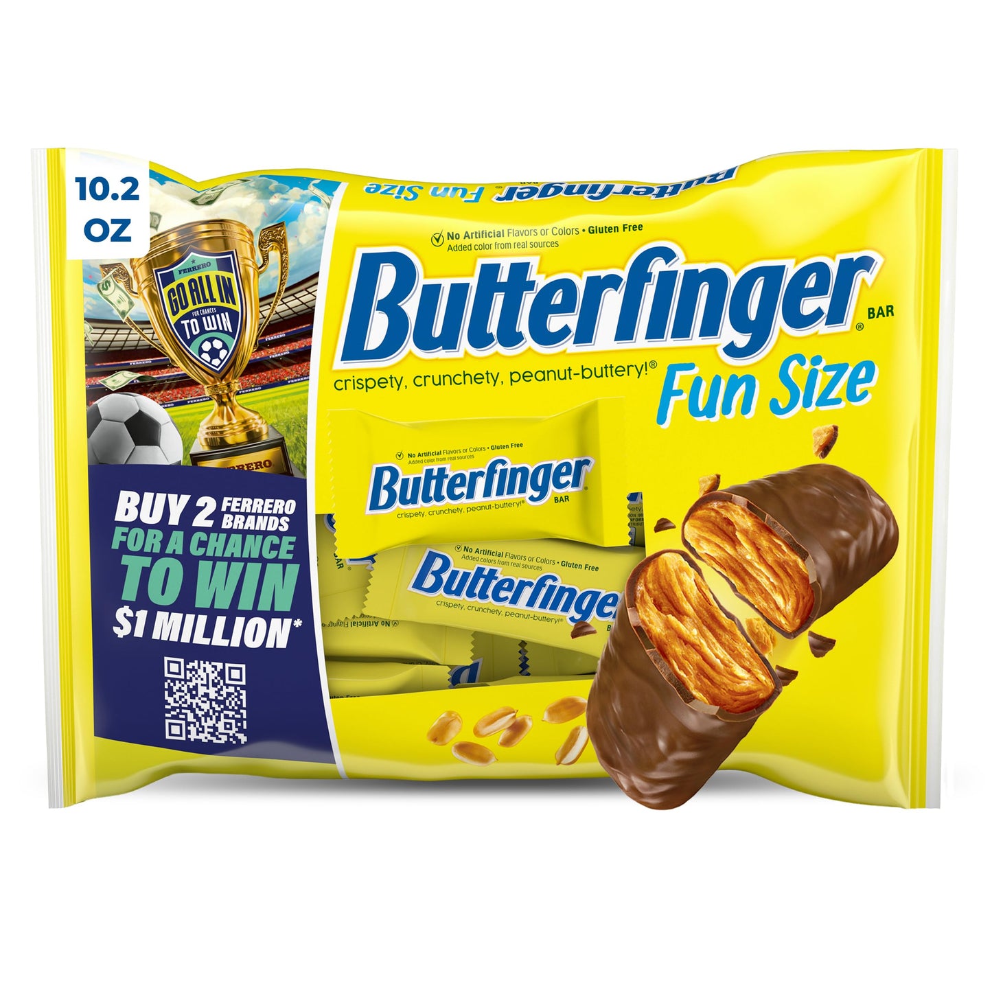 Butterfinger Fun Size Candy Bars, Crispety Crunchety Peanut-Buttery, Individually Wrapped, 10.2 oz Bag