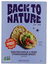 Back To Nature Roasted Garlic & Herb Stoneground Wheat Crackers, 5 Oz
